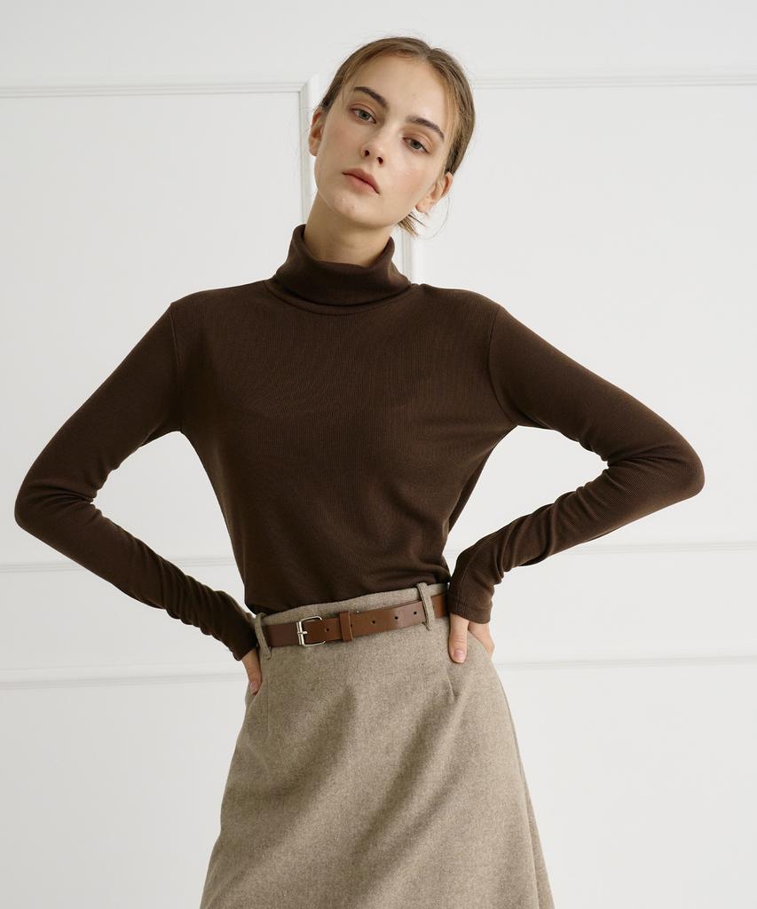BIBYSEOB Basic Turtleneck Mocha Brown [T44]