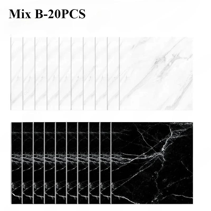 10/20/40PCS Simulated Thick Marble Tile Wall Sticker PVC Waterproof Self-adhesive Living Room Toilet Kitchen Home Floor Sticker