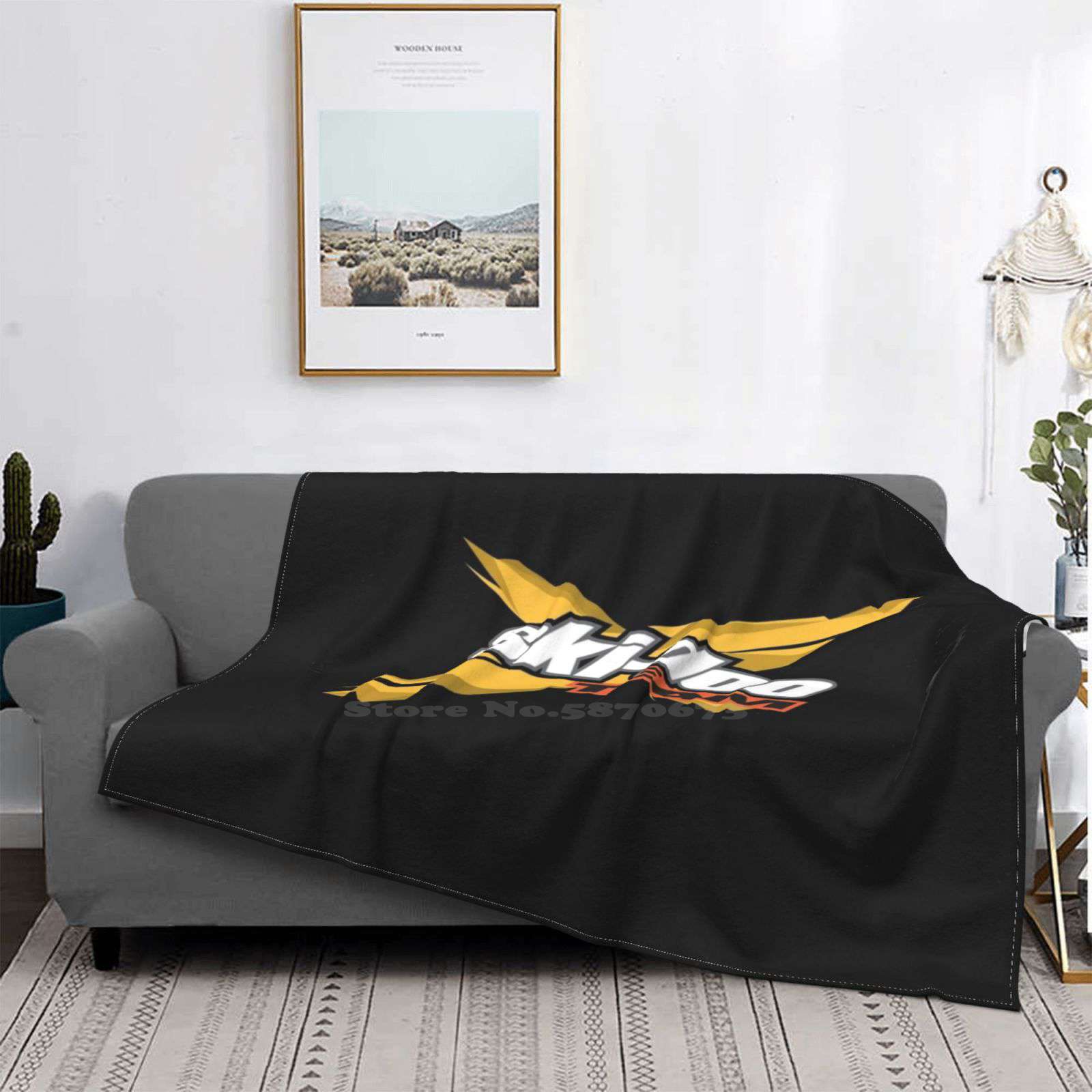 Ski - Doo Team Logo Fashion Soft Warm Flannel Blanket Ski Doo Arctic Cat Snow Mobiles Vehicle Allison Baja Boats Speed Racing Size: 75*100cm, Weight: 230 GSM