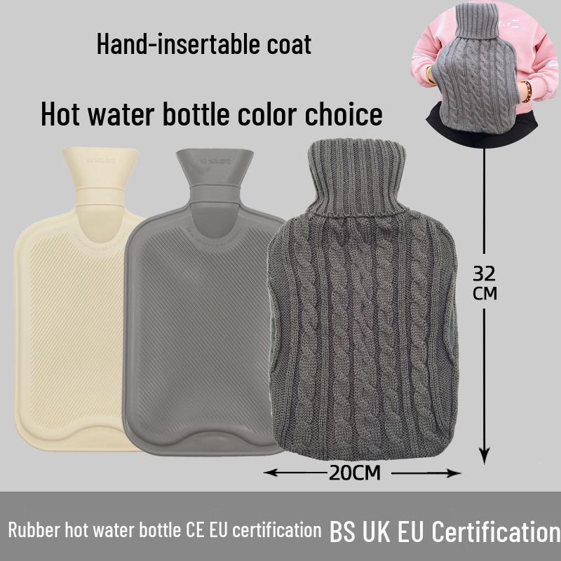 Explosion-Proof Hot Water Bottle: Rubber Design for Stomach and Feet, Long-Lasting Warmth