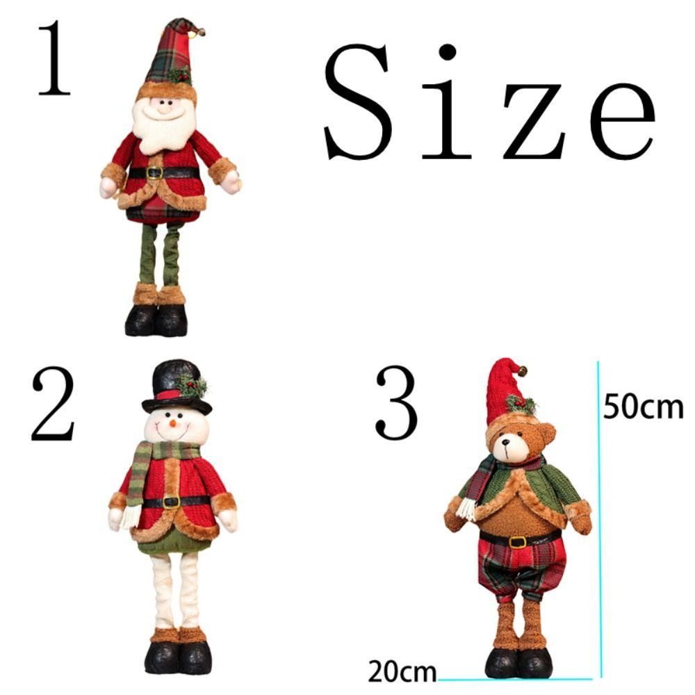 Snowman Stretchable Leg Christmas Doll Bear Santa Claus Stretch Doll Knitted Christmas Doll Desk