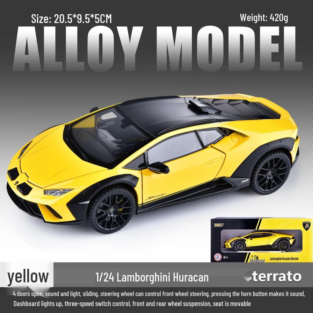 Black Mamba H2603 Lamborghini Alloy Car Model: Pull-back with Sound, Light, and Suspension for Kids