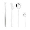 4/16/24Pcs Cutlery Set Black Tableware Stainless Steel Dinnerware Dinner Tea Spoon Fork Knife Western Silverware Flatware Set
