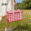 Folding Picnic Basket Insulated Bag, Foldable Thermal Lunch for Outdoor, Heavy Fresh-keeping Duty Aluminum Foil Cooler Food, Camping Accessory Bag