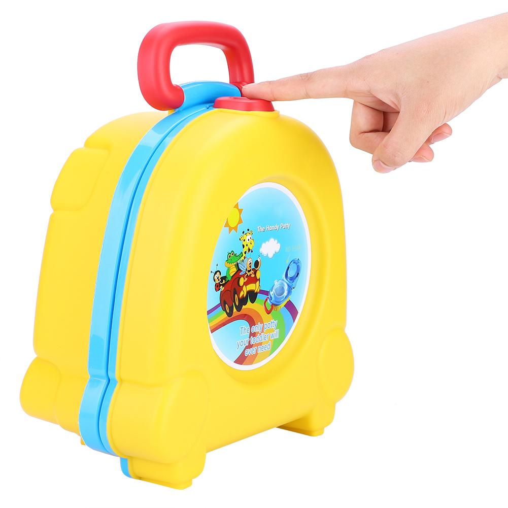 Kids Small Portable Toilet Travel Carry Seat Potty Baby Training Bedpan Yellow
