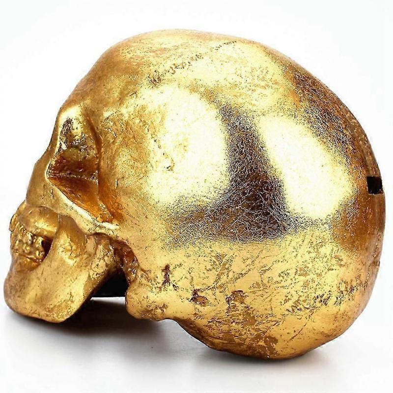 Skull Accessories Gold Skull Bank Cute Skull Decor Halloween Decoration Money Storage Home Decor Item Golden 1Pcs - DSW