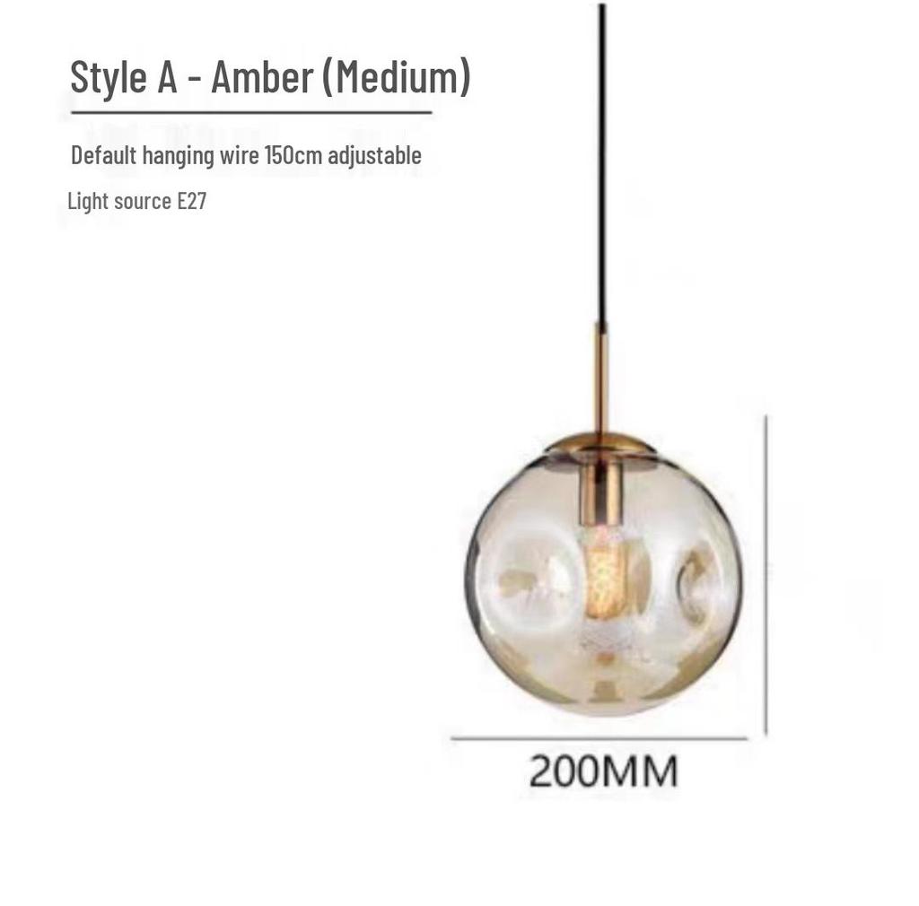 Modern Nordic Glass Pendant Light for Coffee Shop or Bedroom