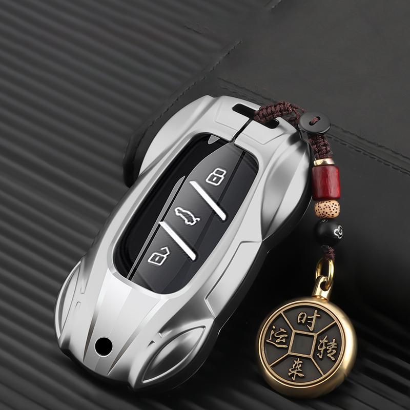 Metal Auto Smart Key Fob Case Cover Mount Housing Protector Chain Keyring Remote Fit For Mg New Zs Ev Mg4 Mulan Ehs Mg5 Mgi5 Mg6 Ezs