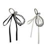 Elegant Bowknot Keychain Pendant with Ribbons Charm and Pearls Accents Accessory for Handbags and Phones Decoration