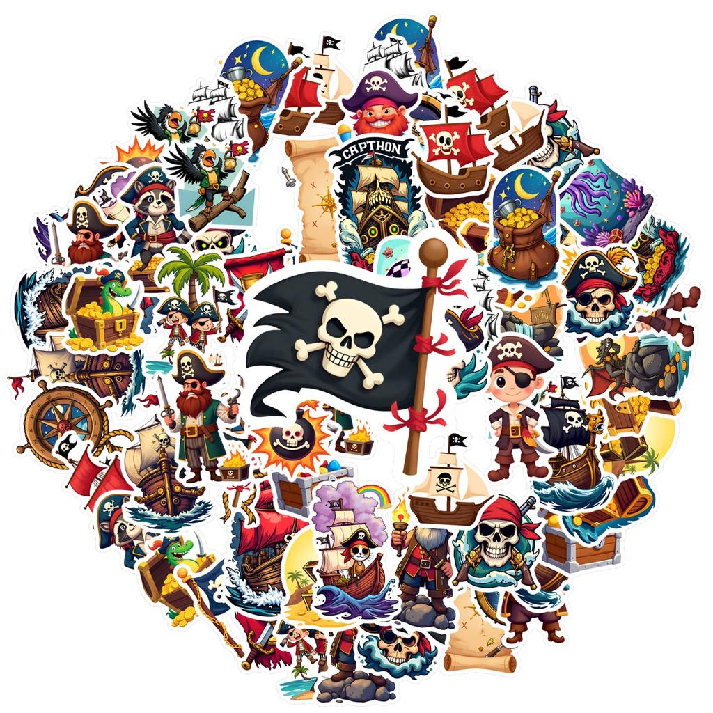35pcs-50pcs Adventure Adventure Stickers Playful Skull Teacher Reward Stickers Stationery Stickers For Guitar Laptop Helmet