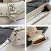 Y2k Rivet Belt Design Pu Shoulder Underarm Bags for Women Solid Color Cool Girls Crossbody Bag Simple Female Phe Handbags