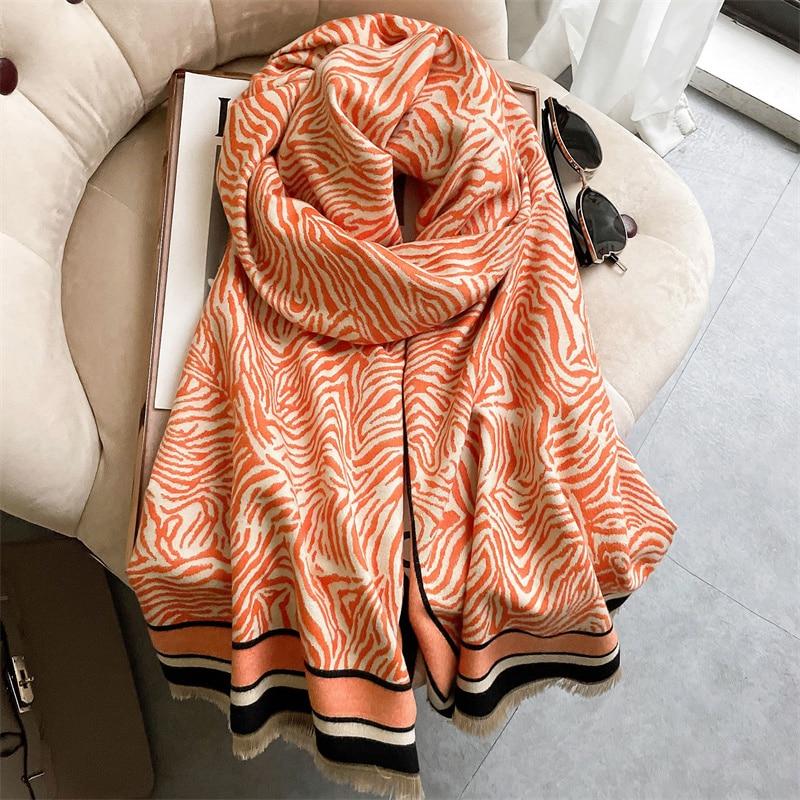 Women Zebra Pattern Head Scarves Wraps Pashmina Warm Neckerchief Shawls Tassel Cashmere Scarves Women Zebra Pattern Head Scarves Wraps Pashmina Warm Neckerchief Shawls Tassel Cashmere Scarves