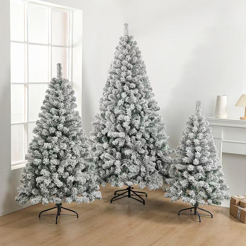 

Белая flocking ПВХ Рождественская елка, Плотная имитация снегопада, 0,45 м — 2,1 м Напольное украшение Dense 120CM (280 branch tips)