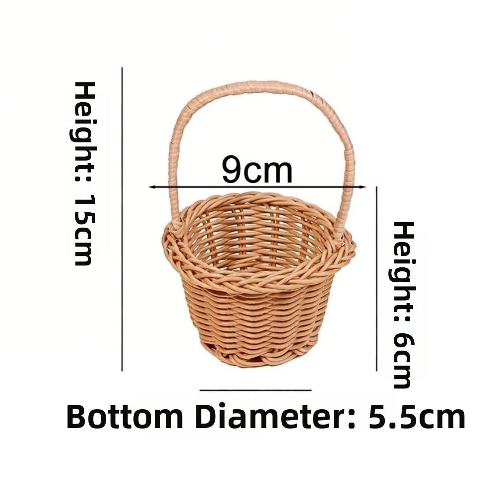 Beautiful Handmade Flower Storage Basket Hand-Woven Round Shape Wicker Flower Basket Shopping Storage Hamper Basket