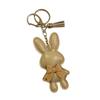 Cute Pu Leather Solid Color Bunny Keychain Creative Bow Bunny Keyring Car Key Holder Pendant Bag Charm Gifts