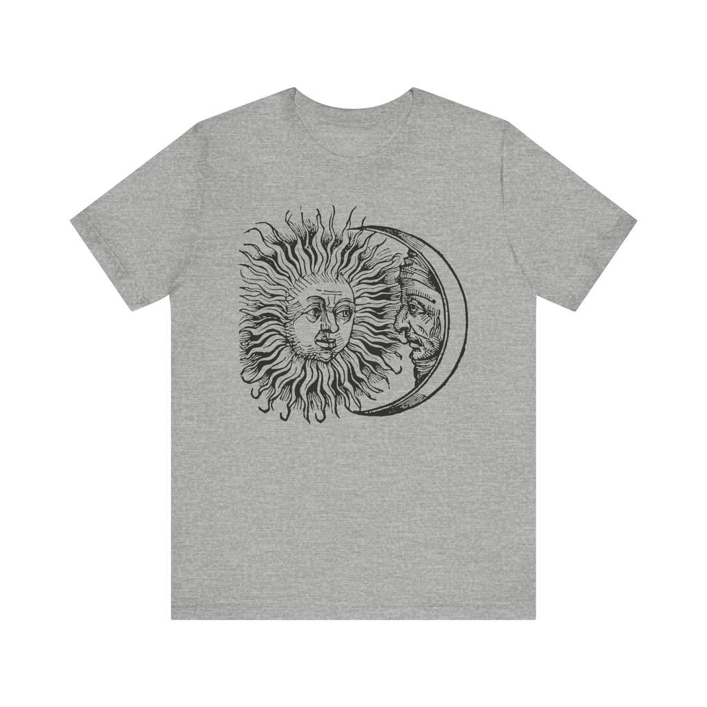 2025 Eclipse Vintage Art T-shirt Sun And Moon Occult Art Shirt Astrology Tshirt Lunar Horoscope Unisex Jersey Short Sleeve Tees