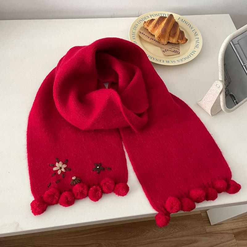 Christmas Series New Red Atmosphere Scarf Collection Women's Winter Wind Advanced Autumn and Winter Warm Scarf