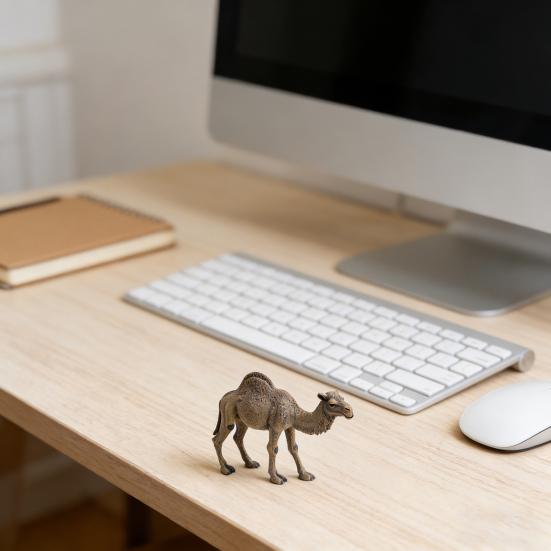 Simulation Camel Model Standing Kneeling Single Two Humped Camel Figurine Miniature Desert Animal Educational Toy Collectible Decoration