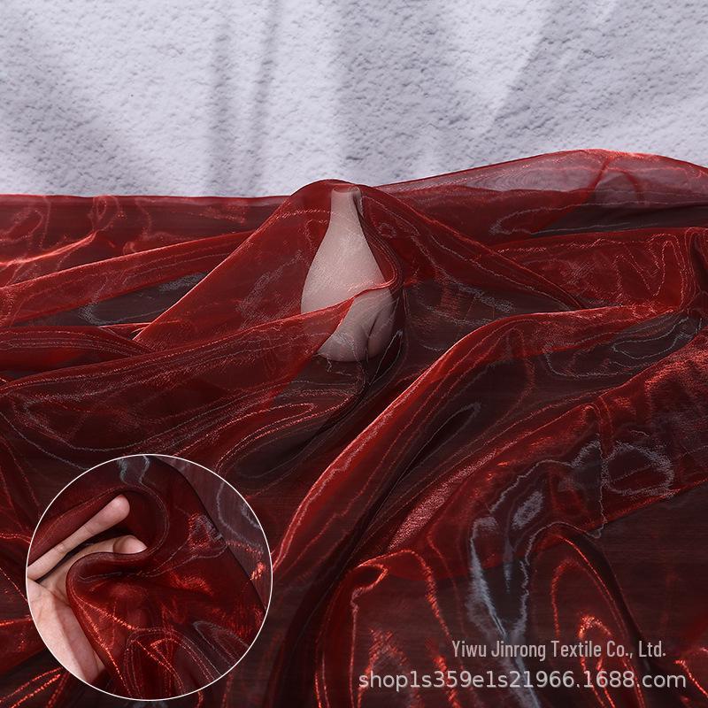 

«Градиентная двухцветная органза с фантазийным жемчугом и стеклянной пряжей для одежды и юбок»