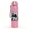 1PC I Am Dying Funny Meme Quote Print 750ml Color Plastic Sports Water Bottle Leakproof Flip Straw Lid Suitable for Sports Office Home Use