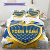 Boca Juniors Wzorzysta pościel z personalizowanym imieniem Zestaw kołdry Poszewka na kołdrę Poszewka na poduszkę Domowy prezent urodzinowy(1 * poszwa na kołdrę + 2 * poszewki na poduszki, bez rdzenia)