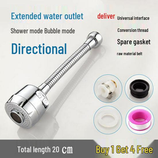 Splash-Proof Rotatable Faucet Nozzle with Water-Saving Filter