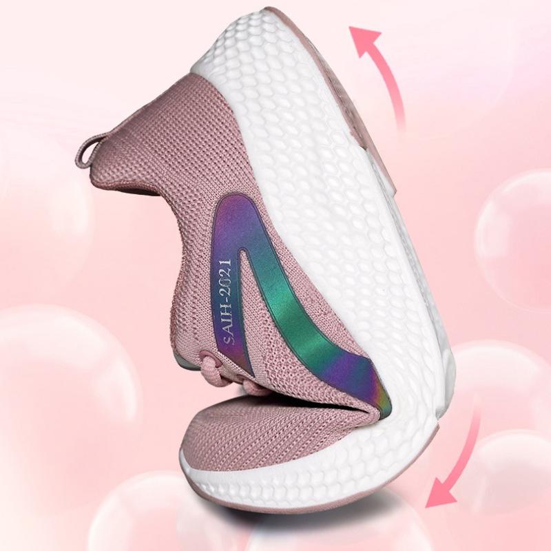 Knitted Mesh Women Running Shoes Light Breathable Casual Sneakers Non-slip Outdoor Sports Shoes