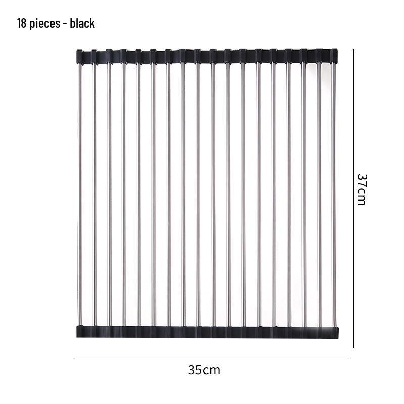 Foldable Stainless Steel Sink Dish Rack and Drainer for Kitchen