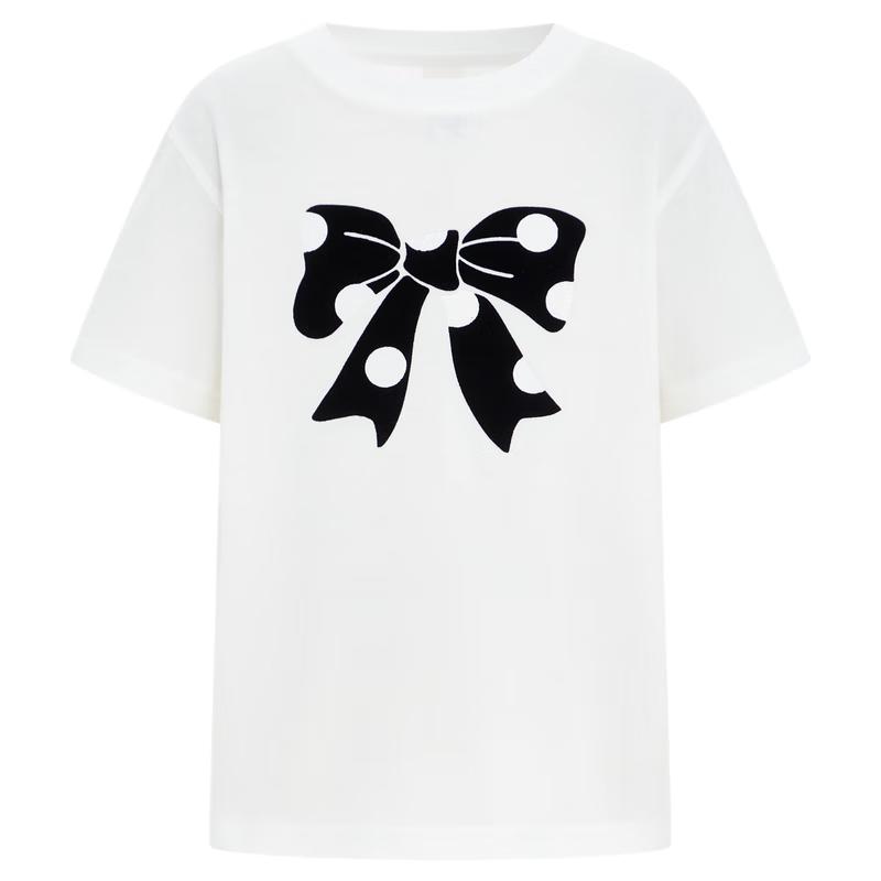 

Little MO&Co. Girls Pure Cotton Bowknot Short Sleeve T-shirt 160/76