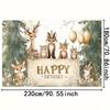 2D Forest Animal Photography Backdrop for Baby Shower Birthday Party