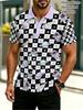 Men'S Outdoor Polo Shirt, Space-Themed Cartoon Pattern (Rockets, Astronauts, Planets), Polyester Material, Mixed Colors, Multiple Sizes Available,