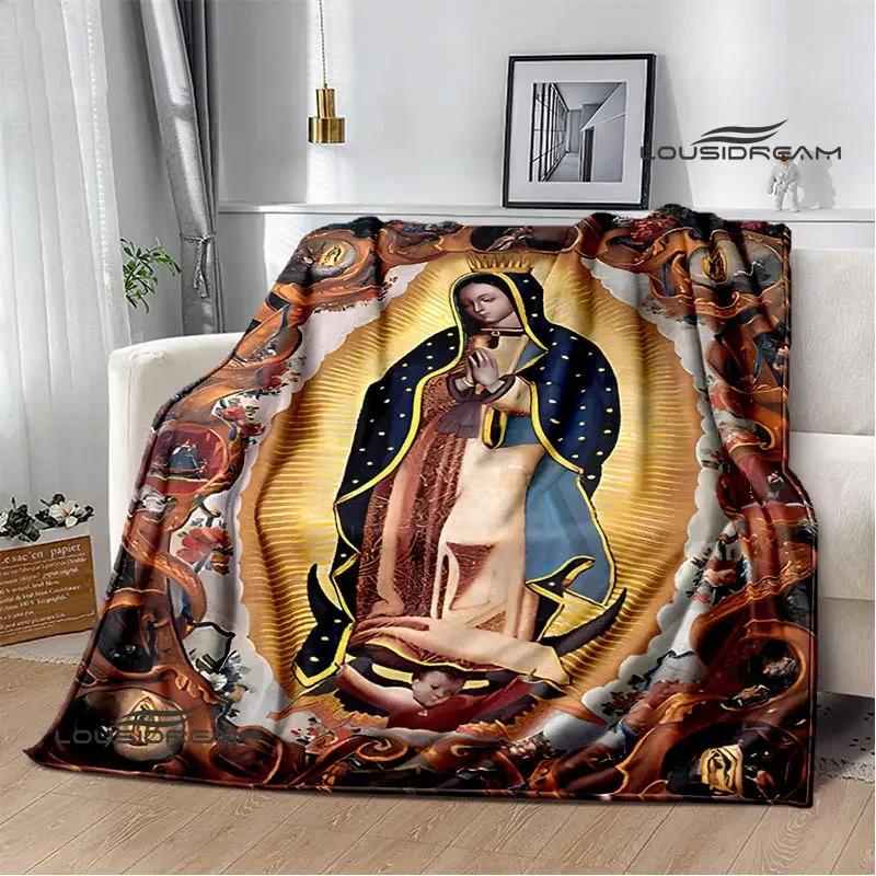 Virgin Mary Faith Print Blanket Flannel Soft Comfort Blanket Home Travel Blanket Kids Warm Blanket picnic blanket birthday gift