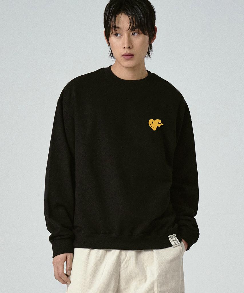 GRAVER [Unisex] Heart Snake Half Smile Sweatshirt_Cobalt Blue