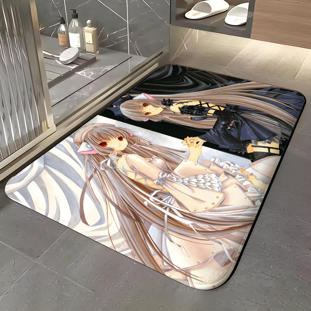 Animation C-Chobits Floor Mat Soft Flannel Entrance Door Mat Non Slip Absorbent Bathroom Bedroom Floor Rug