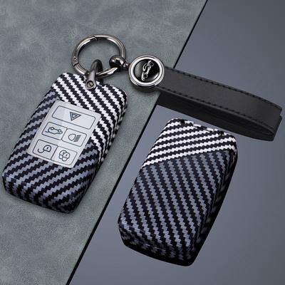 Carbon Fiber Car Key Case Cover Protect Shell Bag For LandRover Range Rover Sport Evoque Freelander Velar Discovery Jaguar XE XF