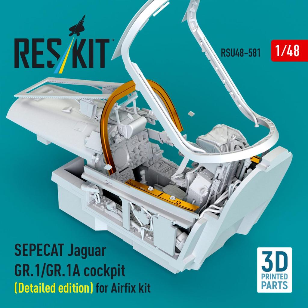Reskit Jaguar Cockpit Detail Version Plastic Model Parts 1/48 GR.1/1A (for Airfix) RSKU48-0581