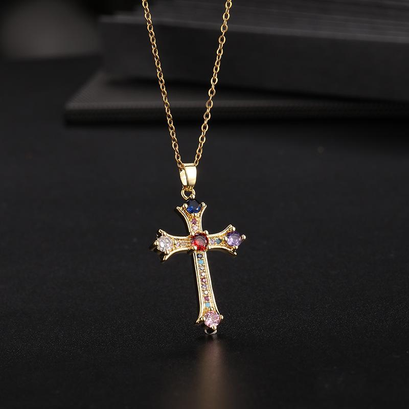 Minimalist Hip Hop Cross Pendant Necklace Unisex Couple Choker Chain Fashion Versatile Jewelry Accessory