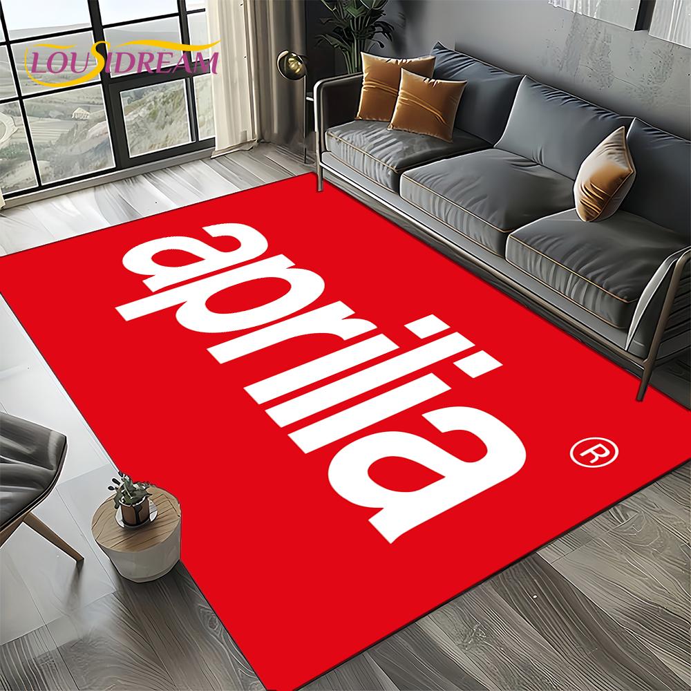 2025  Aprilia Racing Car Logo Motorcycle Carpet Rug for Bedroom Living Room Home Sofa Decoration,kids Play Decor Floor Mat Gift