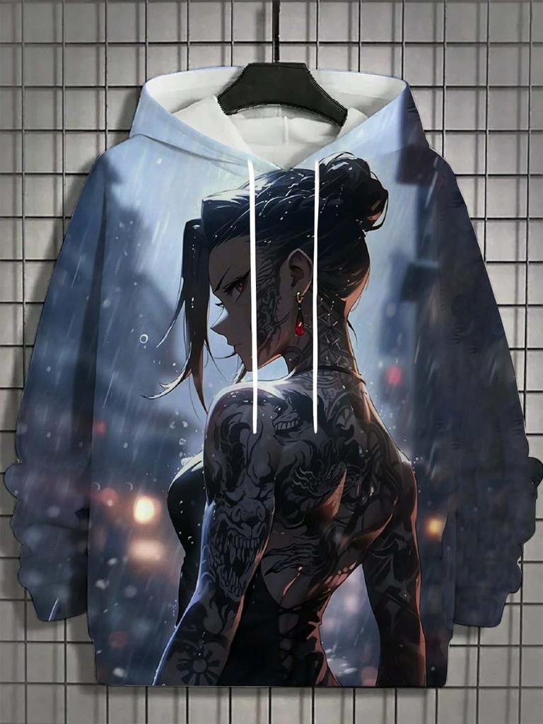 Heren Hoodie Bad Girl Tattoo Sexy Beauty Patroon 3D Geprinte Top Herfst Nieuwe Mode Casual Hip Hop Neutrale Hoodie Tops