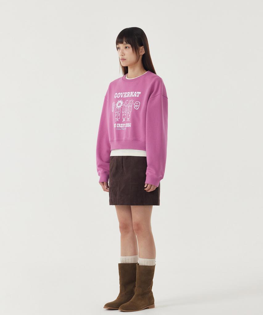 COVERNAT WOMAN Circus Graphic Sweatshirt Magenta