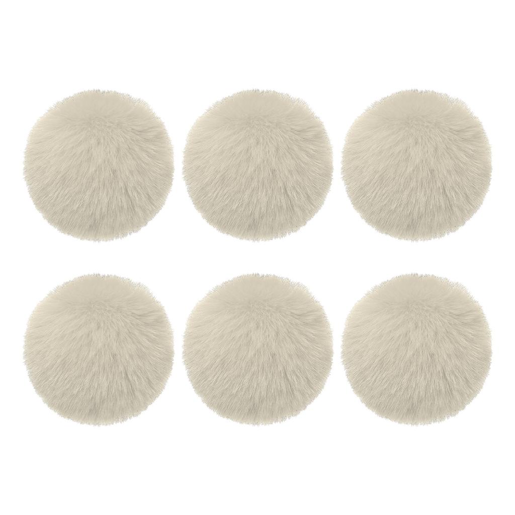Faux Fur Pom Poms for Hats 6Pcs Fluffy Soft Fur Poms Balls with Elastic Loop for Keychain Knitting Hats DIY Gloves Bag Christmas