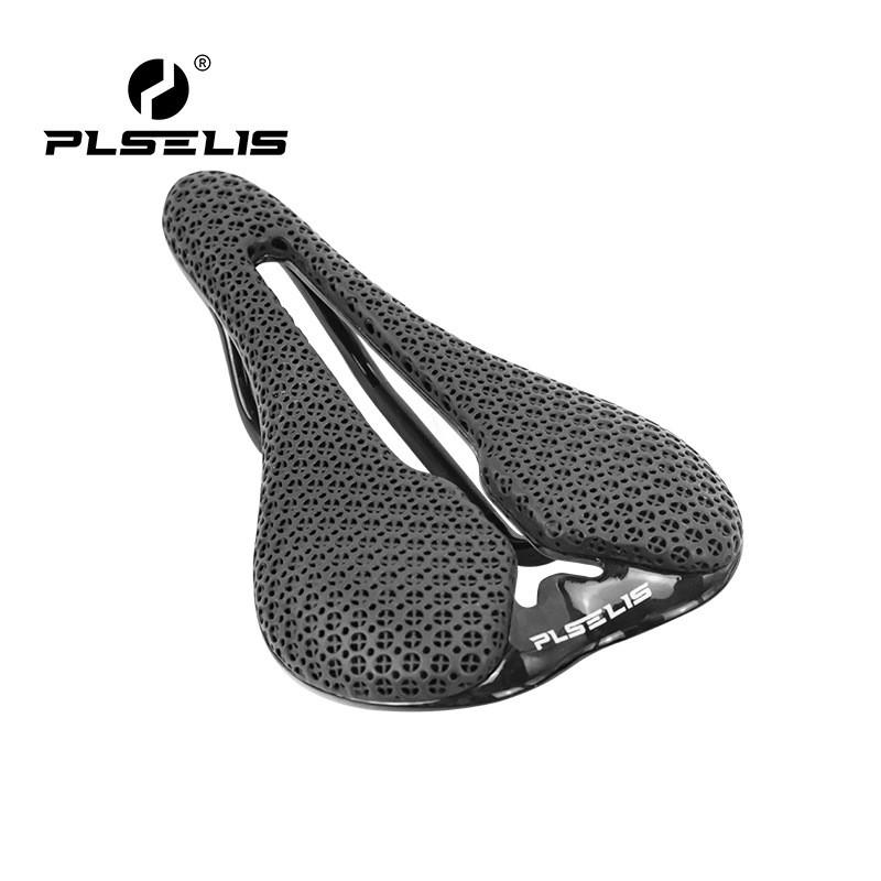 PLSELIS 3D Printed Nylon Hollow Ventilated High Short Nose Bike Saddle Road Mountain Bicycles