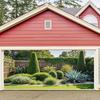 Sunlit Patio Garden Tapestry, Lush Agave Plants & Ivy-Covered Fence Print Wall Hanging
