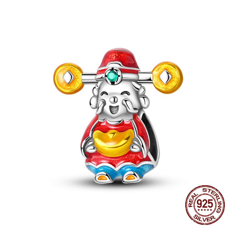 925 Silver Lantern Chinese Knot Charms New Year's Traditional Beads Fit 3mm 925 Exquisite Bracelets Fashion DIY Jewelry Gifts