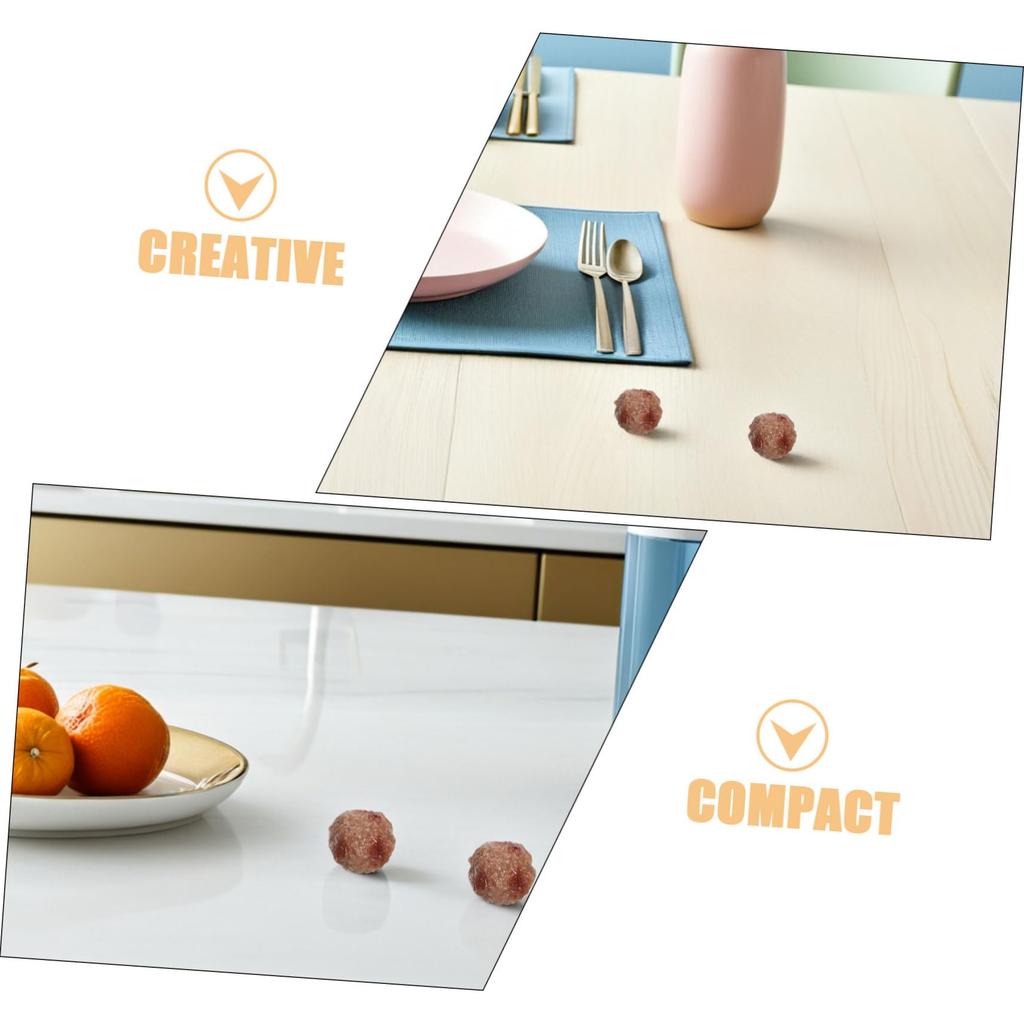 Abaodam Realistic Beef Fake Food Set of Restaurant Sample Kitchen Photography Party Interior PVC Food Models for and Cooking Classes Meatballs, 16,