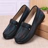 Comfortable Womens Wide Fit Slip-On Flat Shoes Senior Ladies Breathable Cotton Upper Non-Slip PU Sole Daily Wear