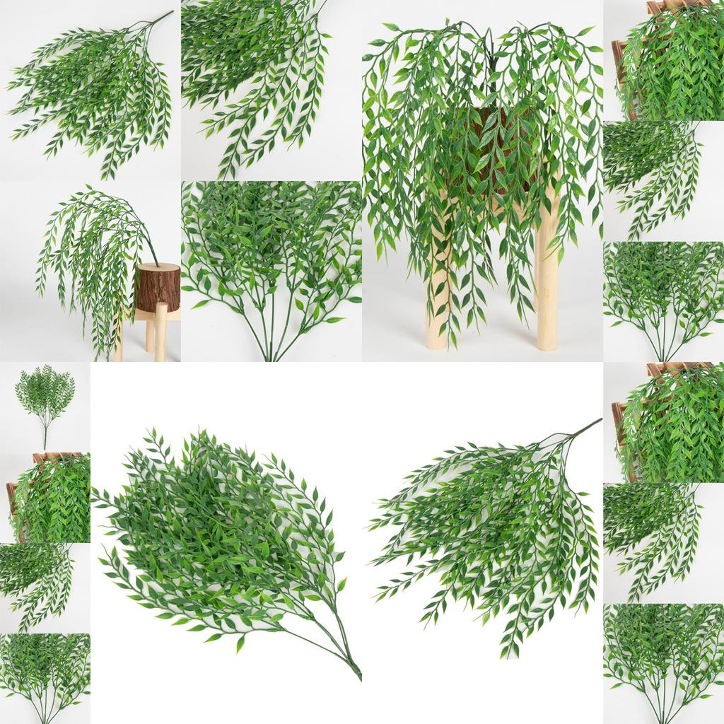 Realistic Hanging Weeping Willow Fake Green Ivy Vines 52 Cm For Party Decor