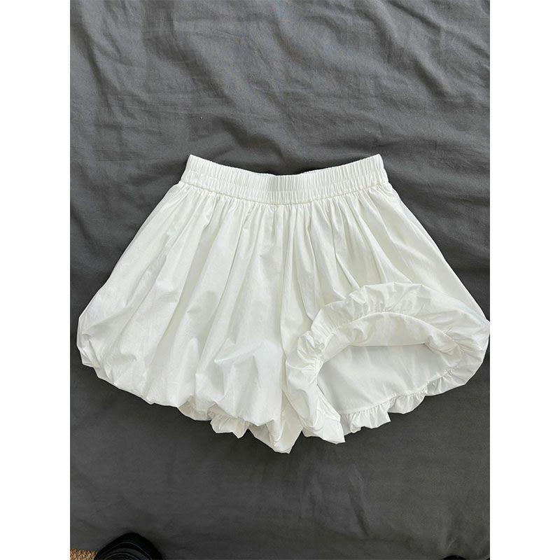 Women s 2026 High Waist Elastic Bud Puff Shorts: Slimming, Versatile, Casual Wide Leg S