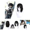 Stylish Black Layered Short Hair Wig For Cosplay Demon Slayer Kimetsu No Yaiba