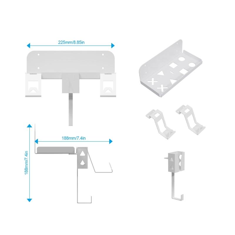 Cablu de încărcare magnetic Suport de suport pentru gazdă pentru montare pe perete pentru PS 5 Slim cu agatator pentru controler pentru căști Accesorii pentru jocuri